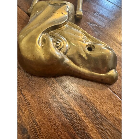 DOG HEAD DOOR KNOCKER FIGURAL SETTER POINTER DACHSHUND BEAGLE BRASS HEAVY 9” - Picture 6 of 10